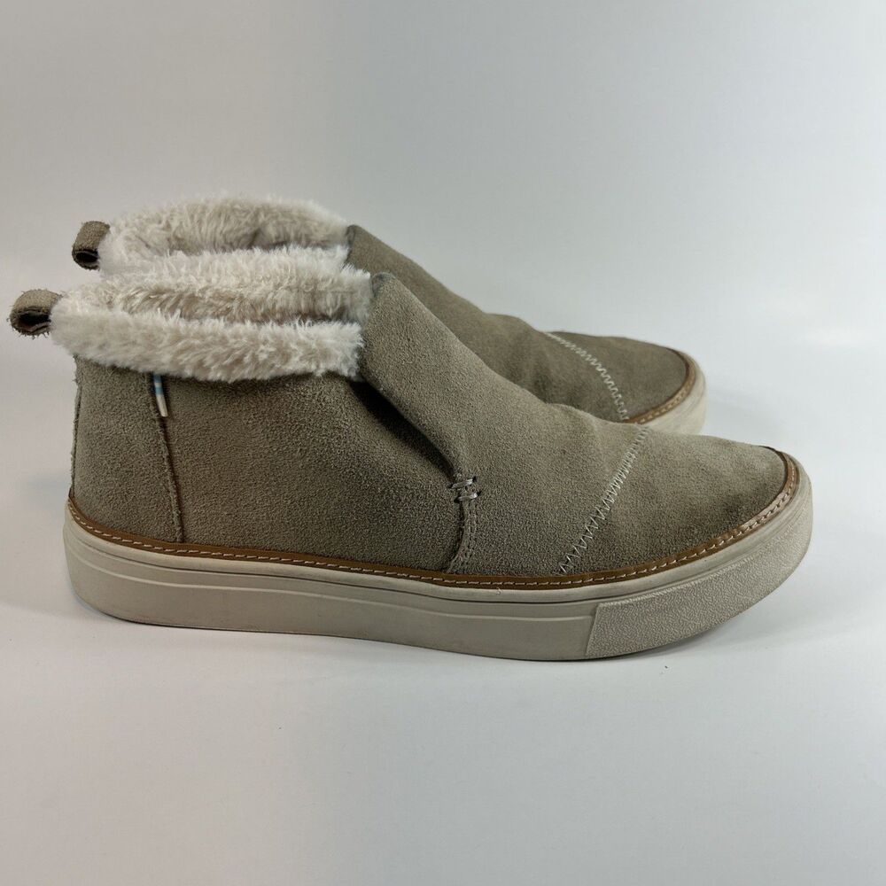 Toms Paxton Women’s Cobblestone Ankle Boot Size 7.5 Tan Sneaker Faux Suede